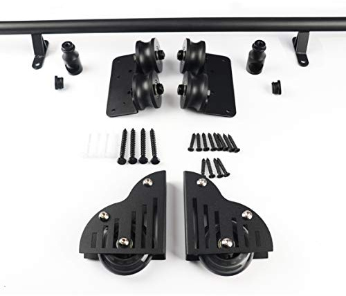 KINMADE Serene Rolling Ladder Hardware Library Sliding Ladder Hardware Kit with 39'' (1000mm) Round Track/Rail