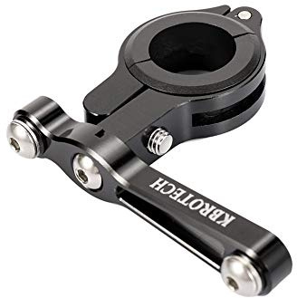 Kbrotech Bicycle Water Bottle Cage Holder Adapter, Adjustable MTB Road Bike Handlebar & Seat Post Bottle Mount, Single Black