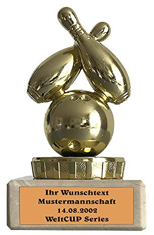 Larius Group Bowling Pokal Trophäe Kegeln Ehrenpreis mit Wunschtext