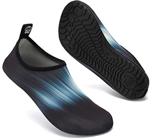 Mabove Badeschuhe Wasserschuhe Schwimmschuhe Herren Damen Strandschuhe Aquaschuhe Barfussschuhe Neopren Surfschuhe(Schwarz Gradient,34/35 EU)