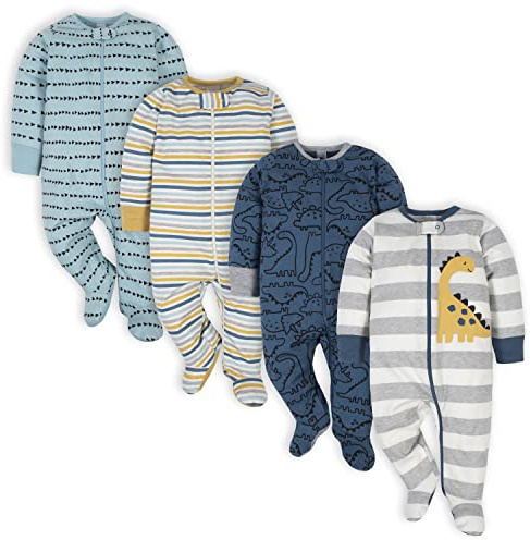 Gerber 4 Pack Baby Boys' Dinosaur Sleep 'n Plays