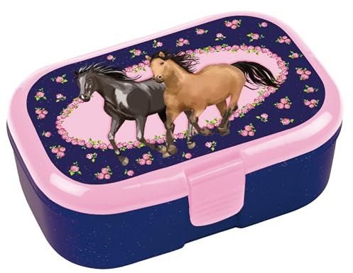 Lutz Mauder Lot de 3 boîtes à déjeuner pour enfants - Sans impression de nom - Parfait pour les filles - Boîte à goûter pour chevaux, poney, équitation, école, école primaire, rentrée des classes