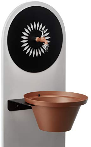 Regenengel- Wandbrunnen Waschbecken Terracotta - mit Abnehmbarer Schale - Komplett Set mit Wasserhahn (Colortap)