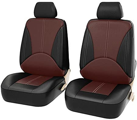 liuzz Fundas para Asientos de Coche Asientos Delanteros Juego de Fundas de Asiento de Coche de Piel sintética Negra Accesorios para Coche universales Protector de Asiento Interior Universal