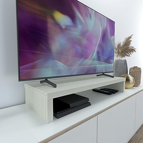 Henor Riser Halterung für TV aus Holz 90 x 35 x 15 cm Eiche Stel. Unterstützt 60 kg.