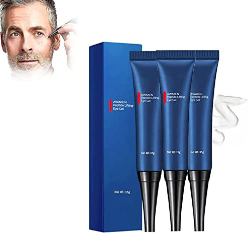 OPENEYES Awaken Peptide Lifting Eye Gel,HIMSE Awaken Peptide Depuffing Eye Gel,Crème anti-âge sous les yeux pour hommes,Crème pour les yeux élimine les poches sous les yeux,les cernes (3PCS)