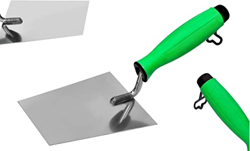 ToolSpace Trapezförmige Edelstahl-Maurerkelle mit gummiertem Griff 140 mm - Universelles Bauwerkzeug