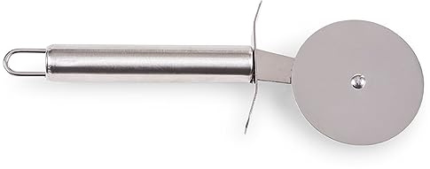 Casa Mia Stainless Steel Pizza Cutter Wheel for Effortless Slicing | Smooth Slicing, 65mm Wheel, 205mm Long, Finger Guards for Safety, Easy Storage Hook