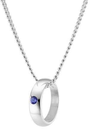 trendor Halskette mit Saphir-Taufring Anhänger 925 Silber zauberhaftes Schmuckstück für Damen, elegante Geschenkidee für Mütter, 15992-40 40 cm