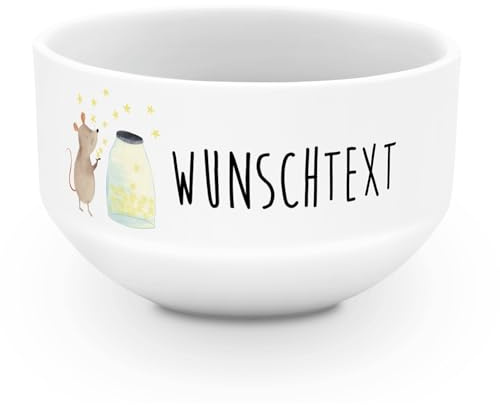 Mr. & Mrs. Panda Schüssel mit Namen Maus Sterne - Personalisierte Geschenke, Dessertschale, Suppenschüssel, Wunsch, Lustige Sprüche, Träume, Müslischüssel, personalisiert, Geburtstag, Müslischale