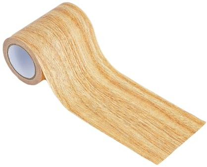 Hobbspring Ruban de réparation pour grain de bois - 4,57 m x 8 cm - Autocollant durable et polyvalent - Coussin doré