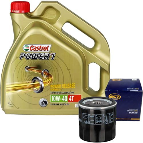BandelOne enthält 4L Power-1 4T Motorrad Öl 10W-40 Ma-2+ÖLFILTER für Kawasaki Yamaha