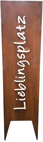 Bornhöft Schild Gartenschild Tafel Steckschild Sichtschutz Edelrost Rost zum Einstecken rostige Gartendeko Blumen Dekoration Beetstecker Gartenstecker Lieblingsplatz