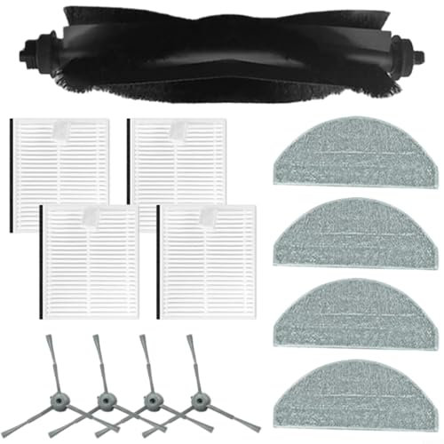 WIIYENA Vacuum Cleaner Spare Parts for Hoover HG4 for Hydro Pro Robot Vacuum Accessories Kit with 4 Side Brushes 4 Filter 4 Mop Cloths 1 Main Brush