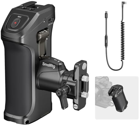 SMALLRIG Drehbarer Seitengriff mit Trigger Rec für ausgewählte Canon-Kameras, für ausgewählte Blackmagic Design-Kameras, Kompatibel mit F550/570 Akku, Verschlusssteuerung, für Canon R3/R5/R6 – 5235