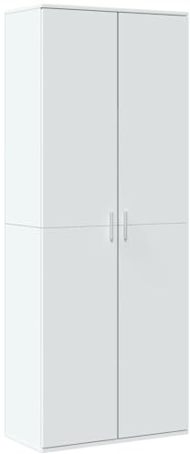 vidaXL Hoge kast 70x35x180 cm bewerkt hout wit