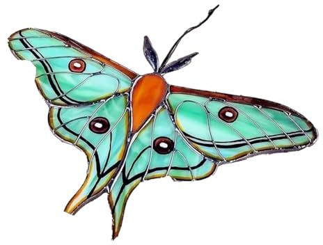 Jooehyer Atrapasueños de Mariposas Teñidas, Vidrieras para Colgar en Ventanas, Mariposas Colgantes, Atrapasoles para Decoraciones de Mariposas de Coche B