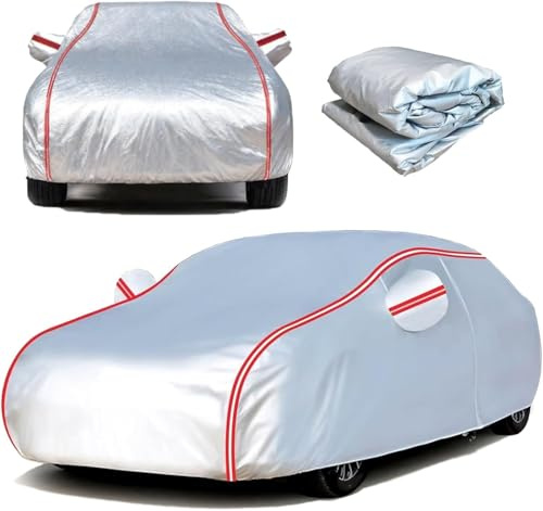 SUV Car Cover for Austin Mini Saloon 1959-2000,Car Cover Outdoor Waterproof+Dustproof,Heat Resistant&Leaf Proof with Reflective Strips and Right Zip Access oz0126