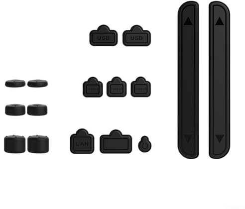 Kits de silicona a prueba de polvo, 16 piezas para Nintendo Switch2 2025, cubiertas de puerto de goma suave, agarres para el pulgar, juego de accesorios de protección, color negro