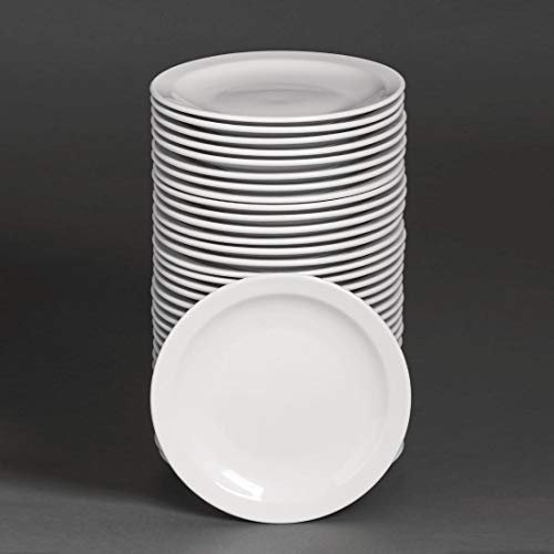Athena Hotelware S752 Narrow Rimmed Plates, 20 (Pack of 36)