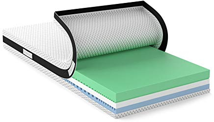 Amazon Basics 2-in-1-Matratze mit Hybridschaumkern, Mittel Fest (H3) und Fest (H4), 100 x 200 x 18 cm, Weiß