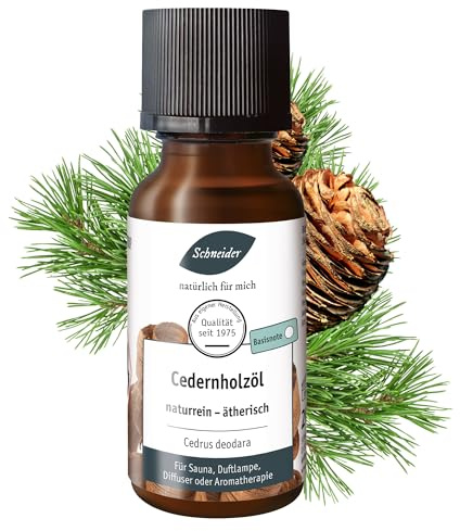 Saunabedarf Schneider Cedernholzöl – Zedernholzöl – ätherische Ölmischung naturrein – 20 ml Inhalt – wohltuend