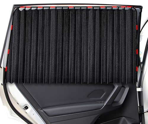 ZATOOTO Magnetisch Sonnenschutz Auto Vorhang Seitenscheibe, 2 Stück | Sichtschutz, Verbessert, Verdickt, Autofenster Verdunkelung, Universelle, UV-Schutz, Hitzeschutz, Schnelle Montage, Faltbar