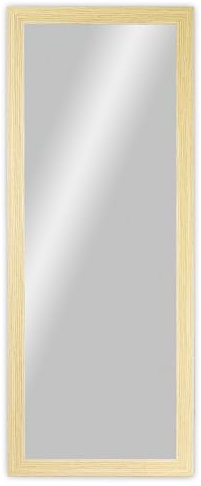 CHELY INTERMARKET MOD128 Espejo Pared Vertical Decorativo Grande Estilo Moderno Marco Madera Cuerpo Entero Elegante 35x140 cm Haya Ideal Recibidor Dormitorio Baño Incluye Kit Montaje