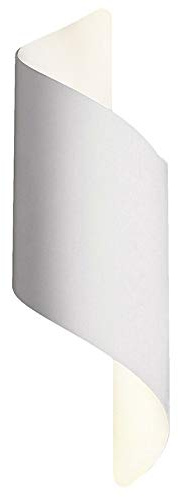 Vetrineinrete® Applique moderno a spirale da parete doppia emissione di luce up e down 1 portalampada g9 in alluminio per interni (Bianco) F31