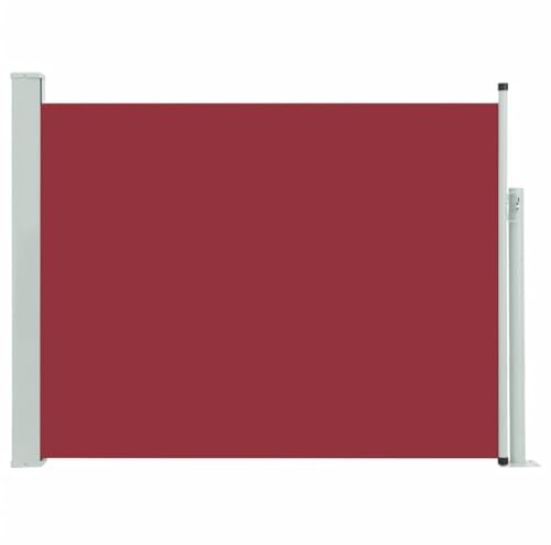 vidaXL Seitenmarkise Ausziehbar Sonnenschutz Sichtschutz Windschutz Seitenwandmarkise Seitenrollo Markise Balkon Terrasse Garten 140x500cm Rot