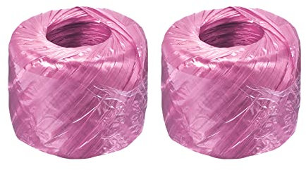 sourcing map Poliéster Nylon Plástico Cuerda Cordel Doméstico Atado para Embalaje Jardinería Artesanía, 150m Longitud, Rosa Paquete de 2