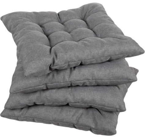 Gutekissen® Stuhlkissen gesteppt Quadrat Polsterauflage Auflage für Stühle/Bänke für Haus und Garten Sitzauflage Gartenkissen Sitzkissen viele Farben (45x45, Grau, 2)