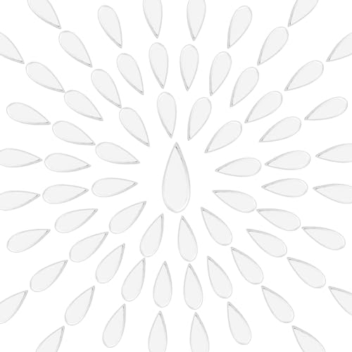 OLYCRAFT 300Pcs Teardrop Craft Mirrors Mosaic Tiles 4.5x12mm Teardrop Mosaic Tiles Mini Glass Mirror Teardrops Glass Cabochons for DIY Crafts Art Wall Door Home Decorations