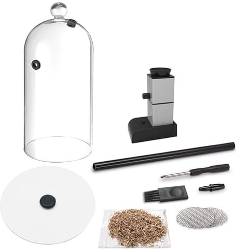 Räucherpistole, Lebensmittel-Räucherwerkzeug-Set, tragbarer Hand-Rauchinfusor für Cocktails und Getränke mit Tassenabdeckung - Gold, Silber (Silver)