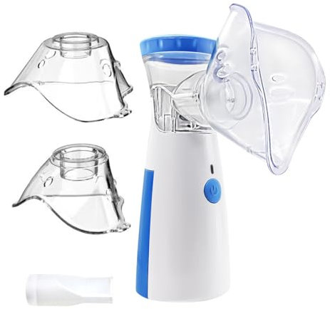 FONCBIEN Nebulizador portátil para niños y adultos, Nebulizador Portatil Aerosoles Nebulizador 2 mascarillas y Boquilla Inhalador de Vapor silencioso