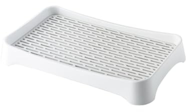 Kliplinc Jabonera para el K¨¹r Che, Organizador de platillos de doble capa para Cuarto de baño, Jabón y Esponja con bandeja de drenaje extraíble, B