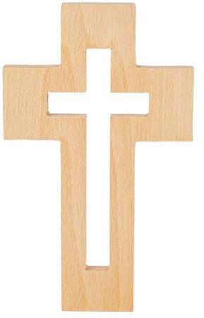 DICOSMETIC Crucifix en Bois Chrétiens Croix Mur Décor 8.5x5.08x0.47 Bois Mur Croix Grand Bois de Croix Accroché Creux Croix pour église Maison Salle Décoration de Pâques