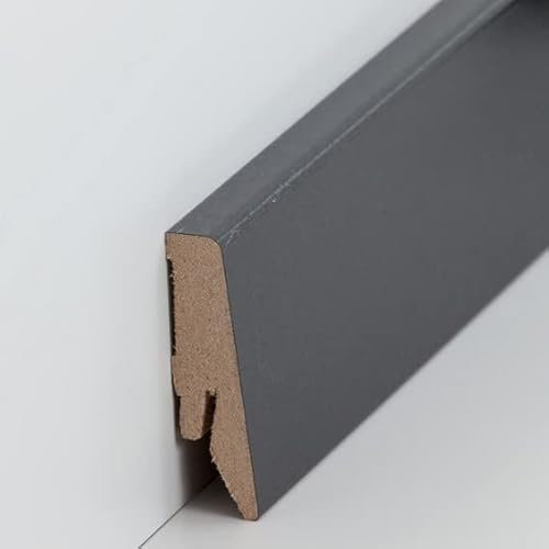 PROVISTON - Battiscopa in MDF, 18 x 58 x 2500 mm, nucleo in MDF laminato, per incollare, clip, viti e chiodi, 12,5 m, 5 pezzi
