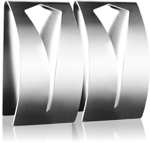 COM-FOUR® 2x ganci per asciugamani autoadesivi - porta asciugamani in acciaio inox 304 antiruggine - morsetto per asciugamani senza foratura per bagno e cucina (2 pezzi)