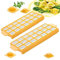 Festa Centro 2 Pezzi Quadrato e Rotondo Stampo in Plastica per Ravioli, Stampo Per Ravioli Italia,Riutilizzabile, Facile da Pulire, Dimensione dei ravioli 2.5-3cm, 26.5×10.8×2cm (21 Posti Giallo)