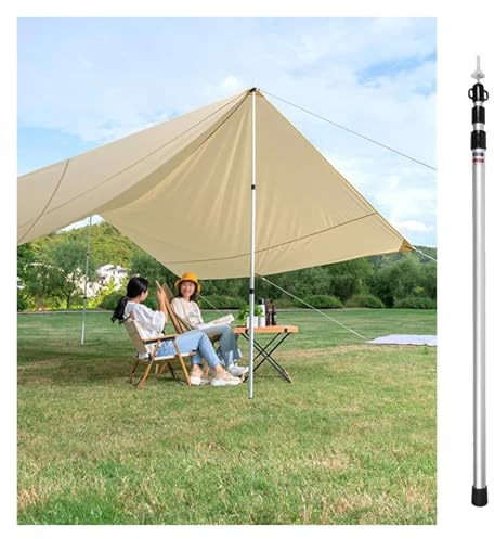 MZZKFC Outdoor Activities Telescoping Awning Poles, Lightweight Aluminum Alloy Camping Tarp Poles Twist Lock Design, Adjustable Tent Poles for Barbecue/Picnic(Silver Telescopic 4pcs)