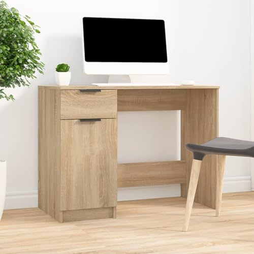 Myheimly Schreibtisch Computertisch Arbeitstisch Bürotisch PC Tisch Büro Laptoptisch Büromöbel Arbeitszimmer 100x50x75cm Holzwerkstoff Sonoma Eiche