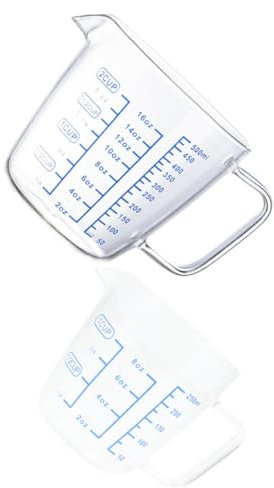 HOLIDYOYO 2pezzi Misurini Graduati Borosilicato Tazze Per Misurare Liquidi Per e Bevande Capacità e Strumenti Resistenti