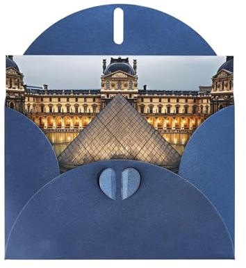 Louvre Museum in Paris Grußkarten mit Umschlägen, einzigartiges Design, blanko, 10,2 x 15,2 cm, Pop-Up-Karten für alle Anlässe, Geburtstagskarte, Jubiläumskarte