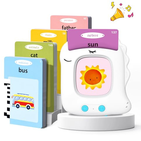 Talking Flash Cards Preschool Learning Resources Toddler Sensory Toys for Autism Educational Montessori Toys with 224 Words for 2 3 4 5 6 Year Old Baby Boys Interactive Gifts For Kids Age 2-6