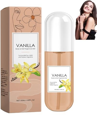 Parfum vanille, spray parfumé pour cheveux et corps vanille, parfum longue durée, concentré naturel parfumé pour la peau, huile de sérum infusée, brume corporelle pour femme, format voyage (1pcs)
