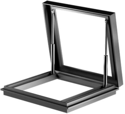 Couvercle de fenêtre de toit en aluminium - Porte de sécurité en acier - Fenêtre d'installation de terrasse pour toit incliné/plat - Fenêtre d'éclairage de sous-sol (50 x 65 cm)