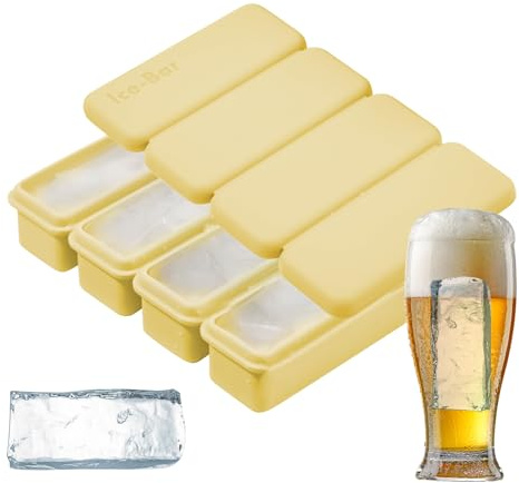 Grand Bac À Glaçons Avec Couvercle Pour Congélateur - Moule Géant à Blocs de Glace pour Congélateur - Plateau En Silicone À 4 Compartiments Pour Cubes Réfrigérants Pour Alcools