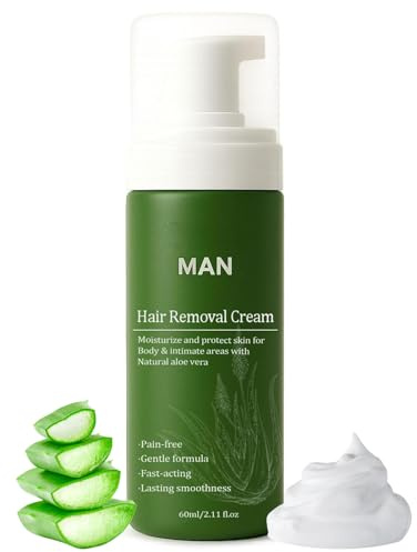 Man Hair Removal Cream with Natural Aloe Vera, Intim Haarentfernungscreme Männer, Quick & Gentle No-Shave Hair removal Spray for Face,Body & Intimate Areas (1)