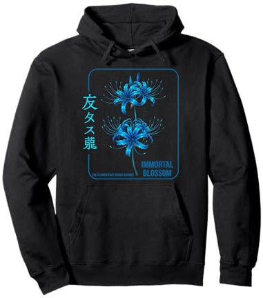 Ragno Giapponese Anime Fiore Floreale Giglio Estetica Felpa con Cappuccio